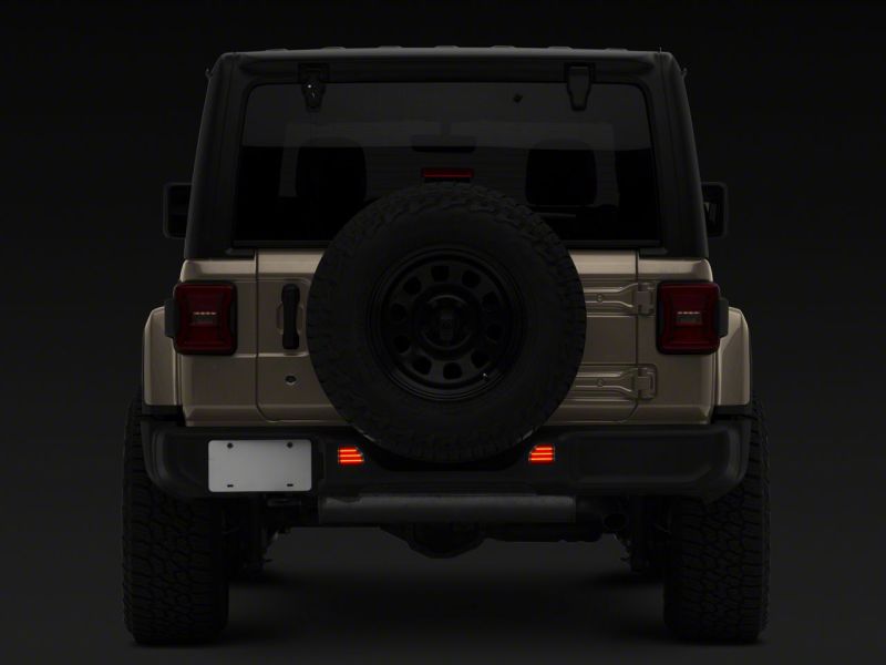 Raxiom for 2018-2023 Jeep Wrangler JL Moab Rubicon Sahara Axial LED Rear Bumper Reflector Lights- Smoked - Image 9