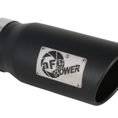 aFe Power Diesel Exhaust Tip Black- 4 in In x 5 out X 12 in Long Bolt On (Right) - Image 3