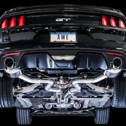 AWE Tuning Cat-Back Exhaust - Touring Edition (Chrome Silver Tips) for S550 Mustang GT - Image 3