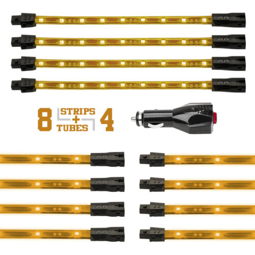 Alternative view of XK Glow Strip Single Color Underglow LED Accent Light Car/Truck Kit Amber - 8x24In Tube + 4x8In
