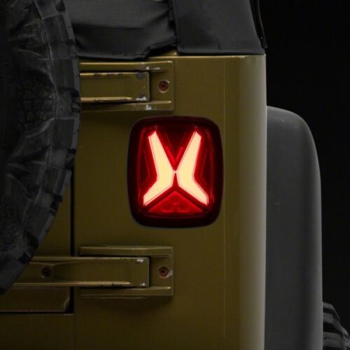 Raxiom for 1976-2006 Jeep CJ7 Wrangler YJ & TJ Gladiator LED Tail Lights- Black Housing (Smoked Lens) - Image 6