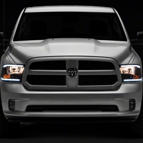 Raxiom for 2009-2018 Dodge RAM 1500/2500/3500 Axial Series Headlights w/ LED Bar- Black Housing (Clear Lens) - Image 10