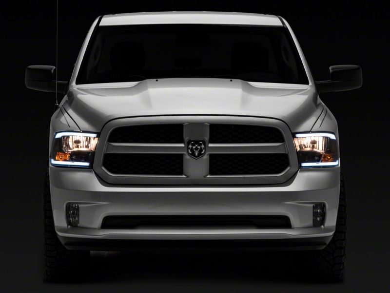 Raxiom for 2009-2018 Dodge RAM 1500/2500/3500 Axial Series Headlights w/ LED Bar- Black Housing (Clear Lens) - Image 10