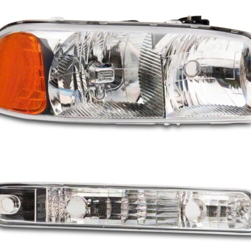 Raxiom for 1999-2006 GMC Sierra 1500 Axial Series OEM Crystal Rep Headlights- Chrome Housing (Clear Lens) - Image 4