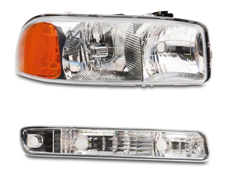 Raxiom for 1999-2006 GMC Sierra 1500 Axial Series OEM Crystal Rep Headlights- Chrome Housing (Clear Lens) - Image 4