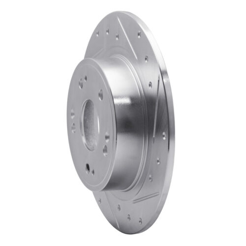 Alternative view of R1 Concepts for 05-17 Honda Accord Rear Right Drilled & Slotted Silver Brake Rotor