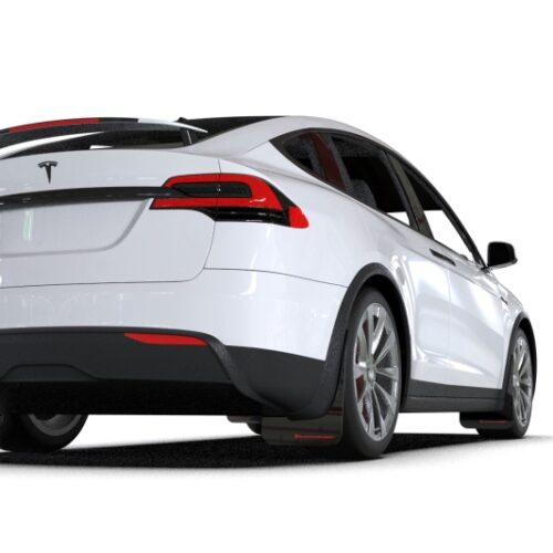 Rally Armor 22-26 Tesla Model X Black UR Mud Flap - Metallic Black Logo - Image 5