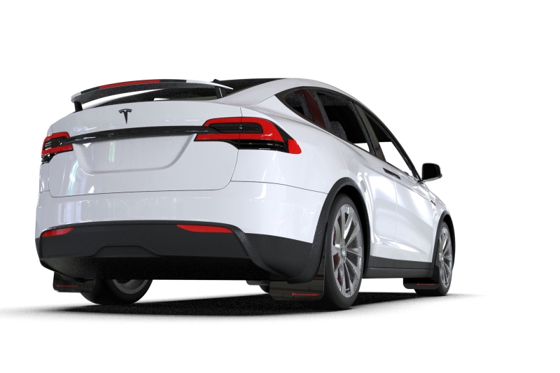 Rally Armor 22-26 Tesla Model X Black UR Mud Flap - Metallic Black Logo - Image 5