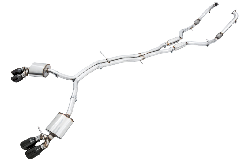AWE Tuning Touring Edition Exhaust - Non-Resonated (Black 102mm Tips) for Audi B9 S4