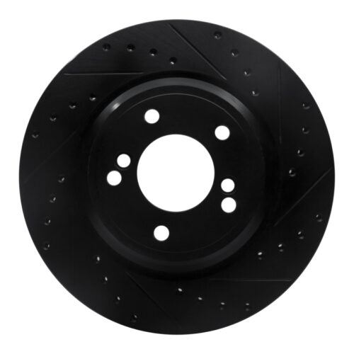 R1 Concepts for 00-06 BMW M3 Rear Right Drilled & Slotted Black Brake Rotor