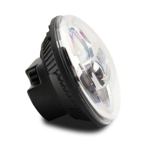 Raxiom for 1997-2018 Jeep Wrangler TJ & JK Axial 7-In LED Headlights w/ DRL- Chrome Housing (Clear Lens) - Image 6
