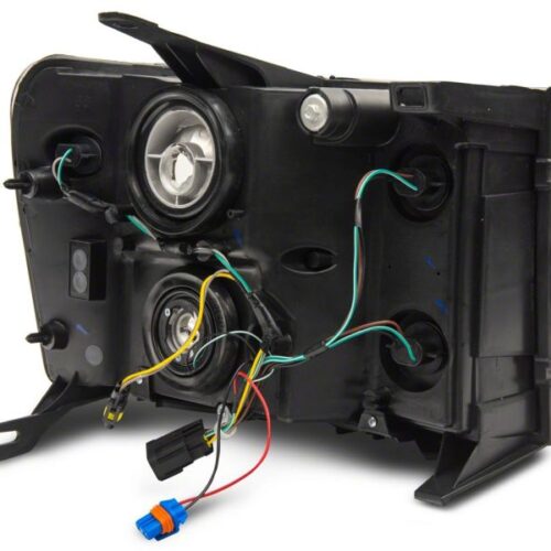 Raxiom for 2007-2013 GMC Sierra 1500 Axial Series Headlights w/ LED Bar- Black Housing (Clear Lens) - Image 4