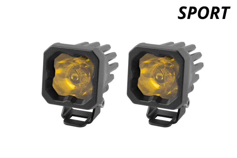 Diode Dynamics Stage Series C1 LED Pod Sport - Yellow Wide Standard ABL (Pair) - Image 3