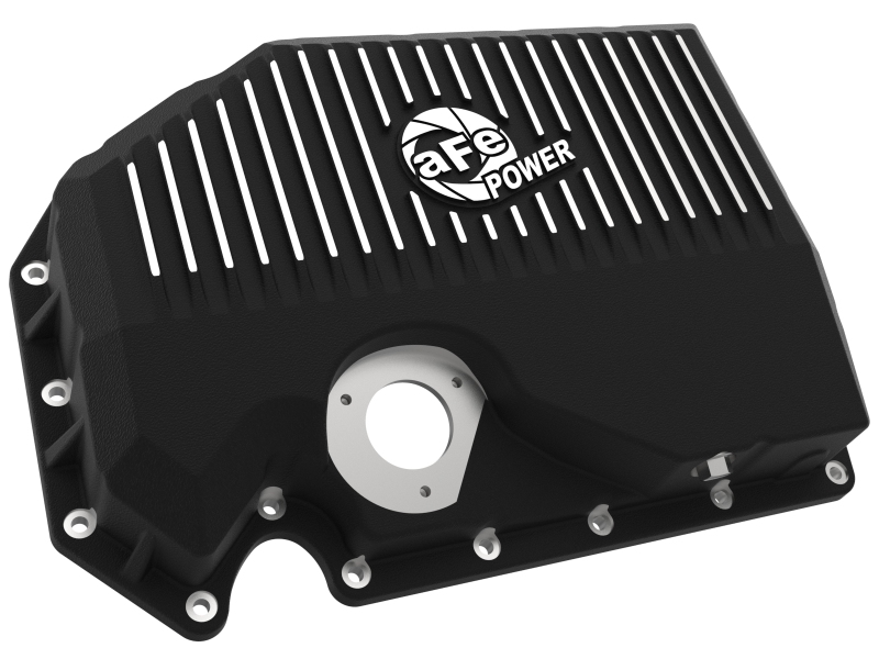 aFe Power 05-19 VW 1.8L/2.0L w/ Oil Sensor Engine Oil Pan Black POWER Street Series w/ Machined Fins - Image 3