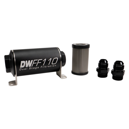 Alternative view of DeatschWerks Stainless Steel 10AN 10 Micron Universal Inline Fuel Filter Housing Kit (110mm)