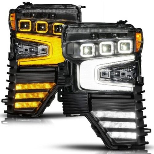 ANZO 22-26 Chevy Silverado 1500 Z-Series LED Projector Headlight - Black Full- Passenger Side