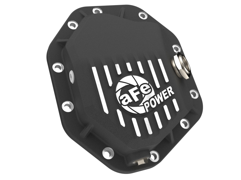 aFe Power 19-25 GM Trucks Front Diff Cover - Black w/ Machined Fins - Image 3