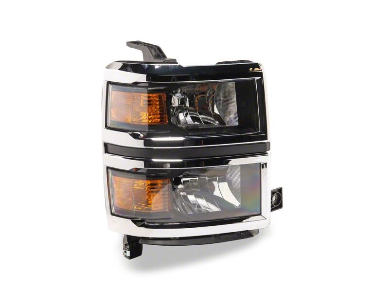 Raxiom for 2014-2015 Chevrolet Silverado 1500 OE Style Headlights/ Chrome Trim- Black - Clear Lens - Image 4