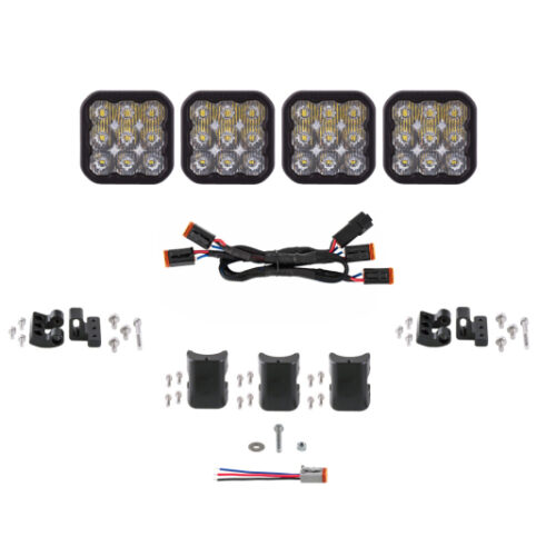 Diode Dynamics SS5 Pro Universal CrossLink 4-Pod Lightbar - White Driving - Image 4