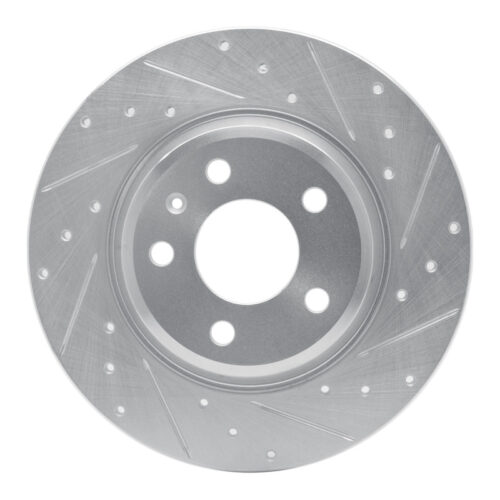 R1 Concepts for 08-25 Audi Q5 (USA/Canada Excl Hybrid) Rear Right Drilled & Slotted Silver Brake Rotor