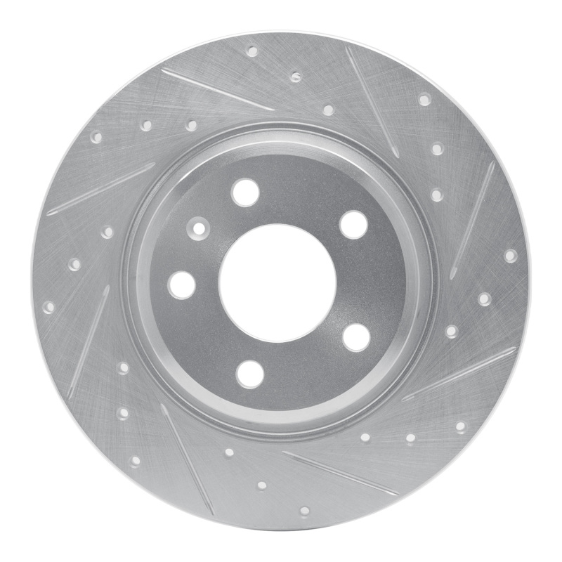 R1 Concepts for 08-25 Audi Q5 (USA/Canada Excl Hybrid) Rear Right Drilled & Slotted Silver Brake Rotor