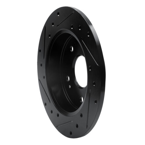 R1 Concepts for 97-15 Acura CSX Rear Right Drilled & Slotted Black Brake Rotor - Image 4