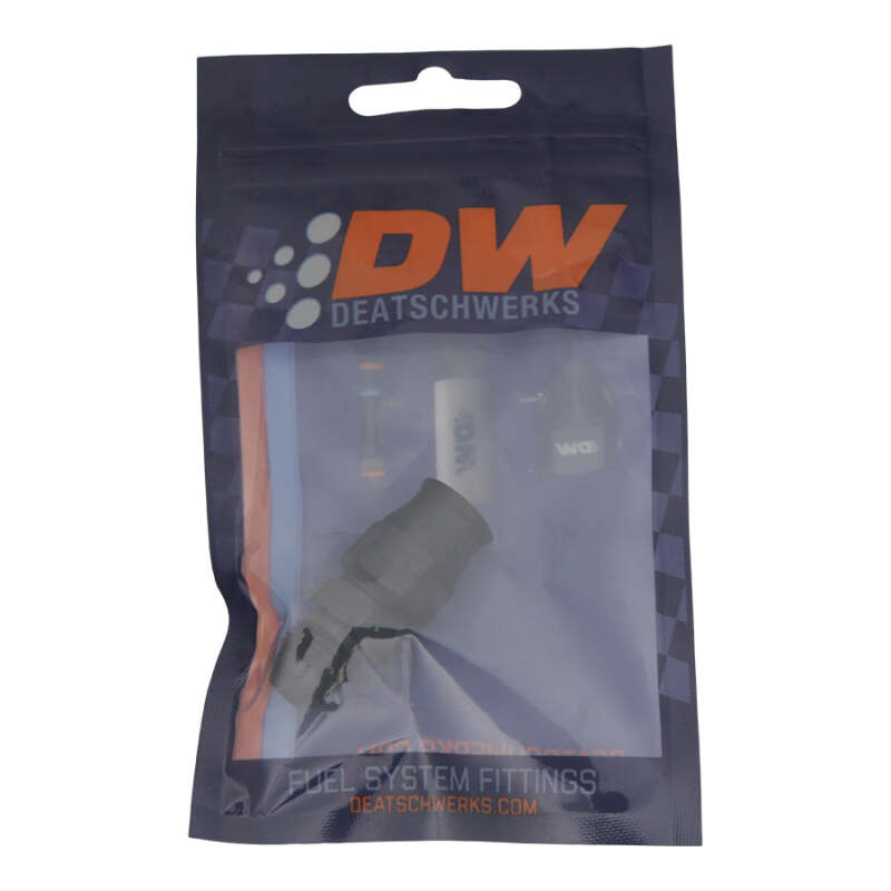 DeatschWerks 6AN Male Flare to 3/8in Hardline Compression Adapter - Anodized Matte Black - Image 2