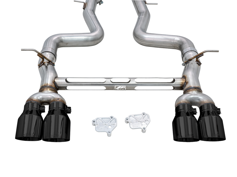AWE Tuning Track Edition Cat-Back Exhaust - Diamond Black Tips for BMW F8X M3/M4 - Image 3
