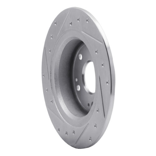 R1 Concepts for 05-17 Honda Accord Rear Right Drilled & Slotted Silver Brake Rotor - Image 4