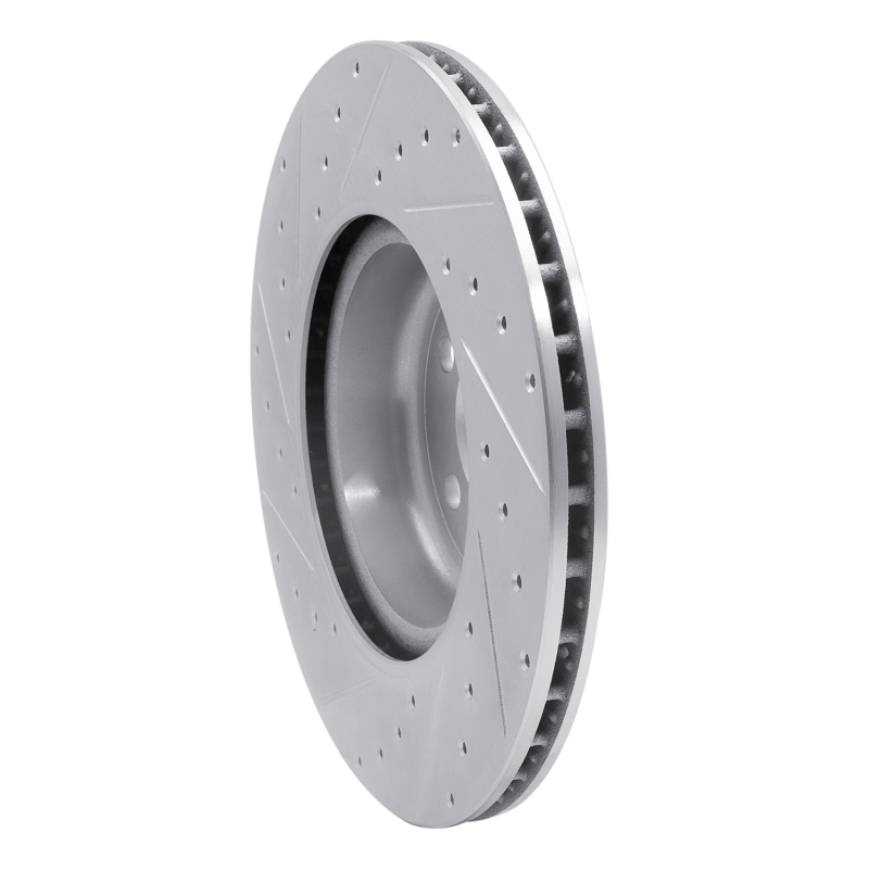 R1 Concepts for 16-25 BMW 330e xDrive Rear Right Drilled & Slotted Silver Brake Rotor - Image 4