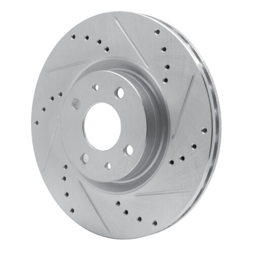 Alternative view of R1 Concepts for 2012-2019 Fiat 500 (USA/Canada) Front Right Drilled & Slotted Silver Brake Rotor
