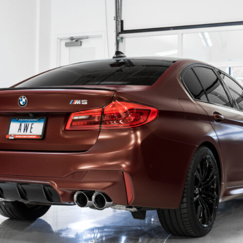 AWE Tuning Cat-Back Exhaust- Black Diamond Tips for 18-19 BMW F90 M5 SwitchPatch - Image 3
