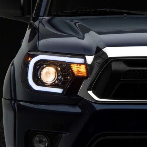 Raxiom for 2012-2015 Toyota Tacoma Axial Projector Headlights w/ SEQL LED Bar- Black Housing (Clear Lens) - Image 7