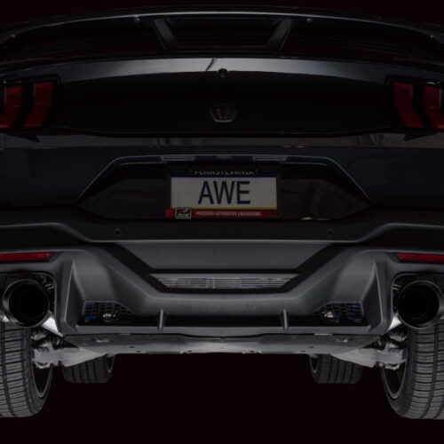 AWE Tuning Track Edition Cat-Back Exhaust w/ Quad Diamond Black Tips for AWE 2024 Ford Mustang Dark Horse S650 RWD - Image 3