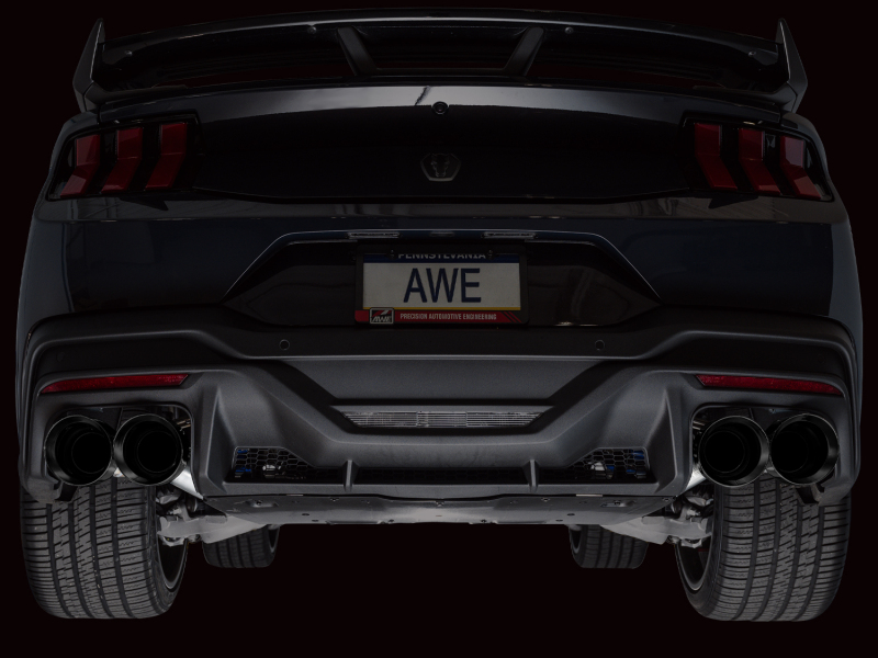 AWE Tuning Track Edition Cat-Back Exhaust w/ Quad Diamond Black Tips for AWE 2024 Ford Mustang Dark Horse S650 RWD - Image 3
