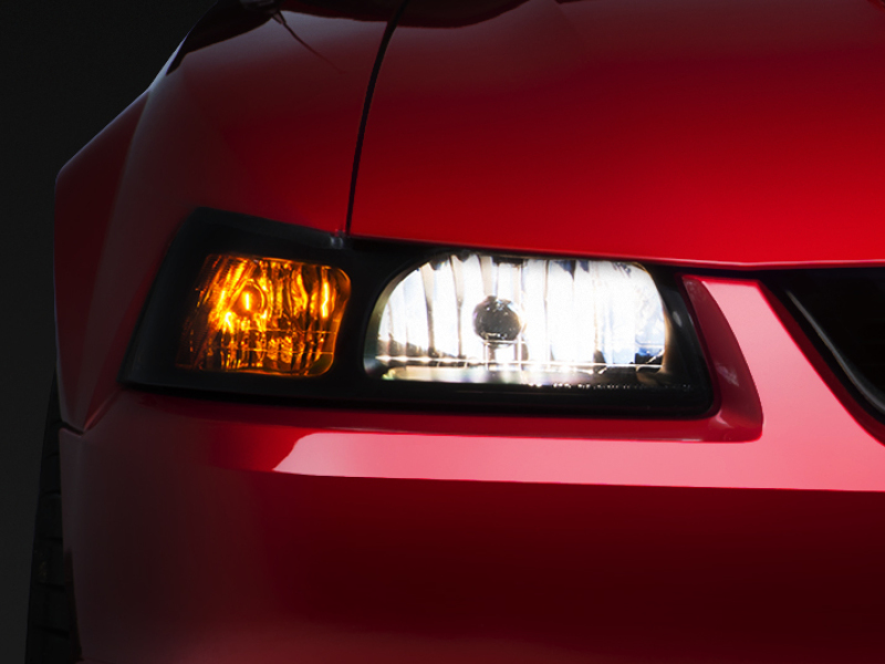 Raxiom for 1999-2004 Ford Mustang Axial Series OE Style Headlights- Black Housing (Smoked Lens) - Image 9