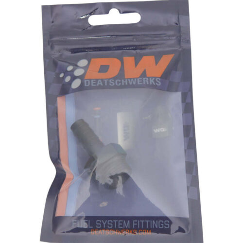 Alternative view of DeatschWerks 8AN ORB Male to 3/8in Male Triple Barb Fitting (Incl O-Ring) - Anodized Matte Black