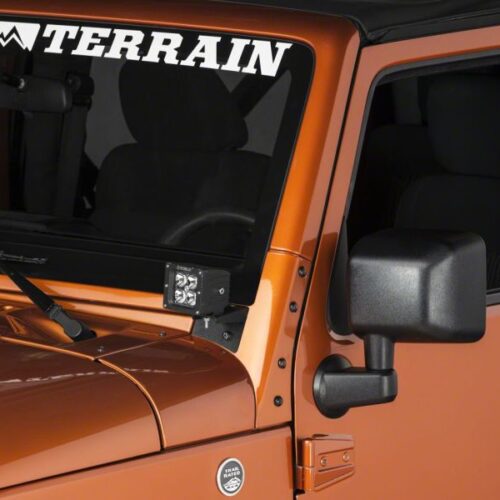 Alternative view of Raxiom for 2007-2018 Jeep Wrangler JK Windshield Mounted Light Brackets