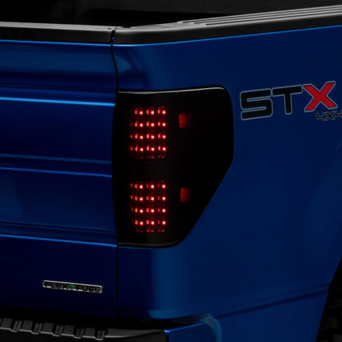 Raxiom for 2009-2014 Ford F-150 Styleside Axial Series LED Tail Lights- Black Housing (Smoked Lens)