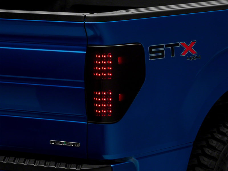 Raxiom for 2009-2014 Ford F-150 Styleside Axial Series LED Tail Lights- Black Housing (Smoked Lens)