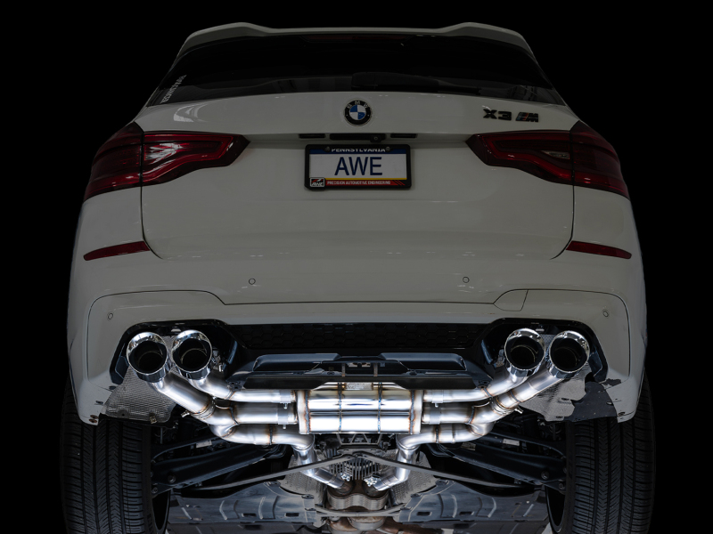 AWE Tuning SwitchPath Axle-Back Exhaust - Chrome Silver Tips for 20-25 BMW X3 M/M Comp (F97) AWD - Image 9