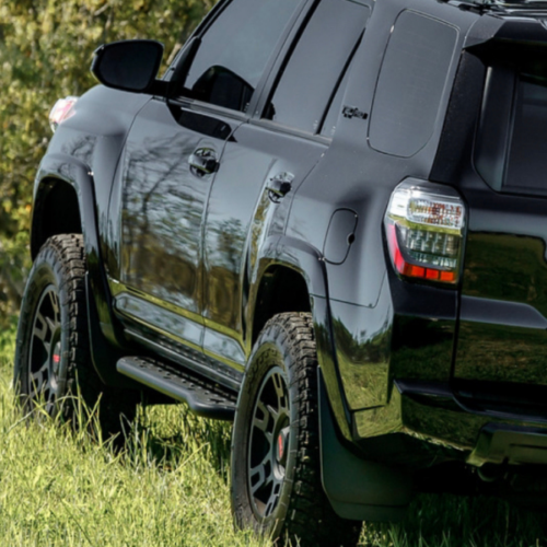 Cali Raised 10-24 Toyota 4Runner Step Ed Bolt On Rock Sliders - Kick Out/PowderCoat Plate/Pwdr