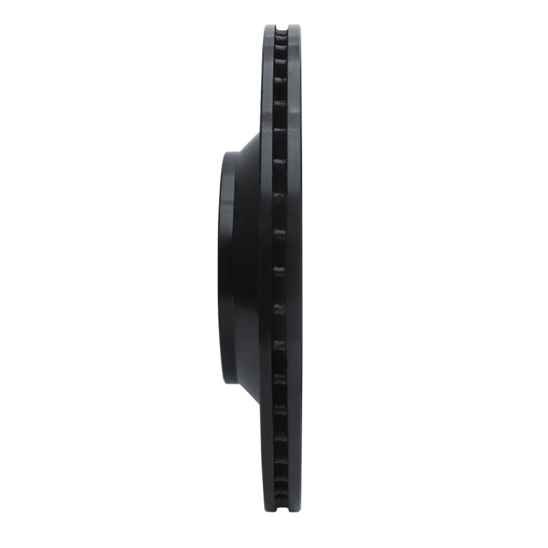 R1 Concepts for 15-25 Volkswagen GTI Rear Left Drilled & Slotted Black Brake Rotor - Image 3