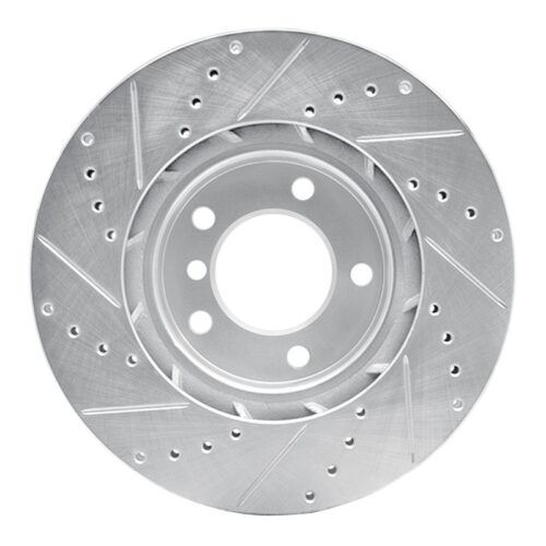 R1 Concepts for 95-99 BMW M3 E36 Left Front Drilled & Slotted Silver Brake Rotor - Image 5