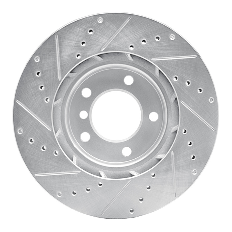 R1 Concepts for 95-99 BMW M3 E36 Left Front Drilled & Slotted Silver Brake Rotor - Image 5