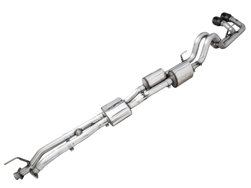 AWE Tuning Cat-Back Exhaust w/ BashGuard - Dual Diamond Black Tips for 16-22 Toyota Tacoma 0FG