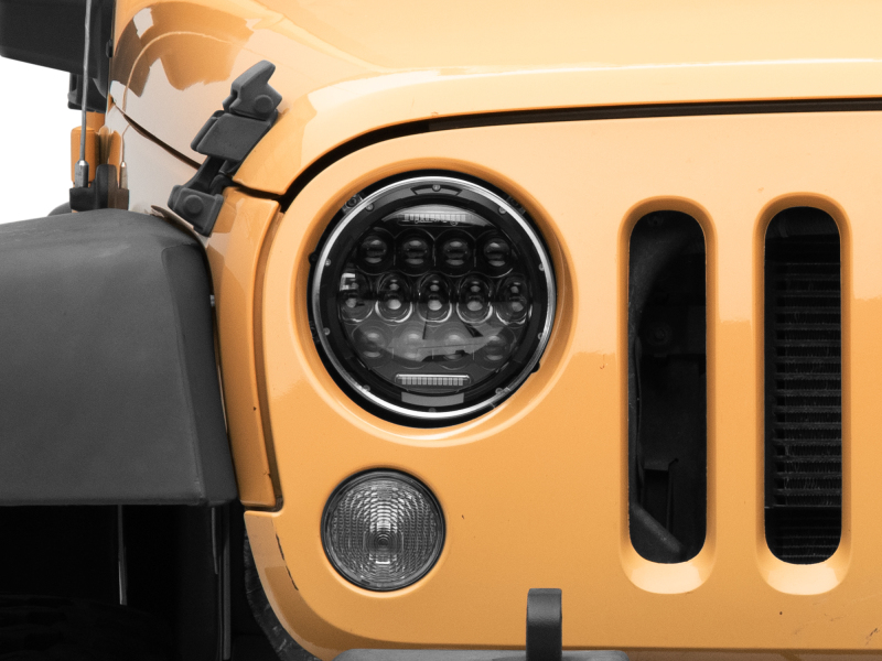 Raxiom for 1997-2018 Jeep Wrangler TJ/JK Axial Series 13-LED Headlights- Black Housing (Clear Lens) - Image 8