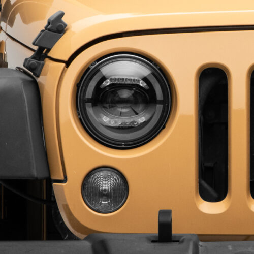 Raxiom for 2007-2018 Jeep Wrangler JK Axial Series LED Headlights- Black Housing (Clear Lens) - Image 9