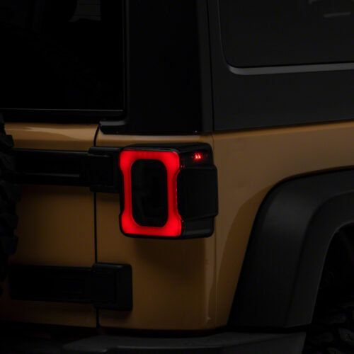 Raxiom for 2007-2018 Jeep Wrangler JK Axial Series LED Tail Lights- Black Housing (Smoked Lens)