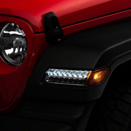 Alternative view of Raxiom for 2018-2023 Jeep Wrangler JL Sport Axial Series Sequential LED Parking/Turn Signal Lights- Chrome